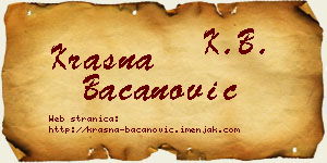 Krasna Bacanović vizit kartica